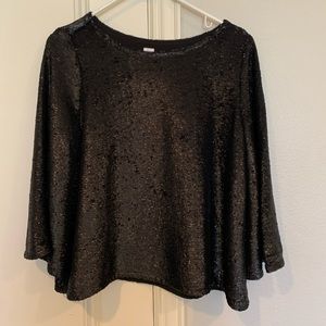 Sequin bell sleeve top